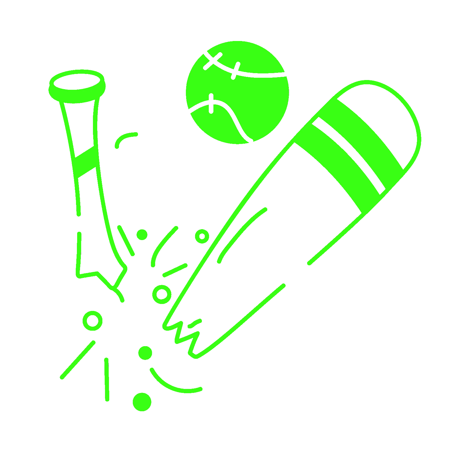 illustration of a broken softball bat